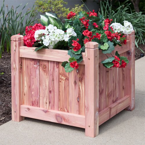 Large Square Cedar Wood Planter