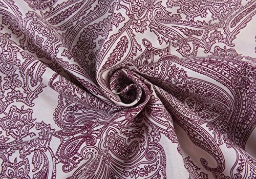 Pollymaid 100% Brushed Soft Microfiber Bed Sheet Set, Fitted & Flat Sheet & Pillowcases, Cozy Comfortable, Wrinkle, Fade, Stain Resistant, Deep Pockets (Paisley, Queen)