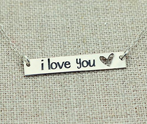 Love Necklace - i love you - Cutout Heart Necklace - Valentine's Day Gift