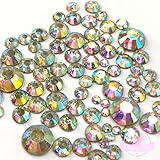 400 pcs 2mm - 6mm Resin Crystal AB round Rhinestones Flatback Mix SIZE ~ M1 - 30