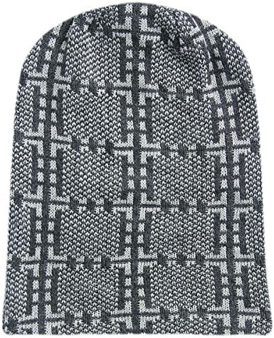 Men's Women's Comfortable Warm Outdoor Grey Beanie Casual Knit Caps Oversized