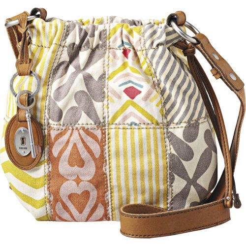 Fossil Tava Fabric Crossbody Patchwork