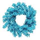 Pack of 12 Sky Blue Artificial Tinsel Christmas Wreaths 6