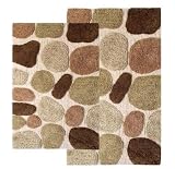 Pebbles Oversized Bath Mat Set ( Blue )