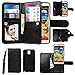 Samsung Galaxy Note 3 III Case, xhorizon TM Premium Leather Folio Case [Wallet Function] [Magnetic Detachable] Fashion Wristlet Lanyard Hand Strap Purse Soft Flip Book Style Multiple Card Slots Cash Compartment Pocket with Magnetic Closure Case Cover Skin ZA5 for Samsung Galaxy Note 3/III (N9000) - Black