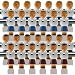 26 Old Style Red and Blue Foosball Men