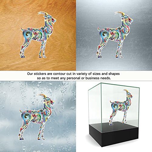 Decal Stickers Floral Antilope Goat Gazelle Motorbike Boat buck daisy art wildlife (14 X 11,0 Inches) Fully Waterproof Printed vinyl sticker