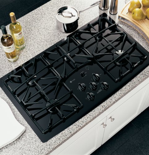 GE Profile JGP970BEKBB 36 Gas Cooktop 5 Sealed Burners, Black