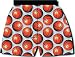 Adult Cotton Jersey Elastic Waist Sport Shorts with All Over Basketball Print