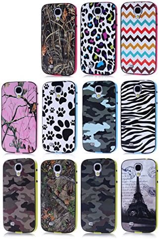 Voguesia Branch Pattern Plastic Hard Cover Camo Triple Hybrid Silicone Case for Samsung Galaxy S4 with Simple High-end Business Detachable Keychain Gift((Rose)) (KATONG)