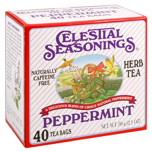 Celestial Seasonings Herb Tea, Peppermint, 40-Count Tea Bags (Pack of 6)  [Amazon Frustration-Free Packaging]