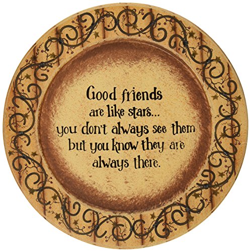 Your Hearts Delight Good Friends are Like Stars Wooden Plate, 11-1/2-Inch
