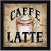 Cafe Latte Kitchen Vintage Antique Sign Print Framed