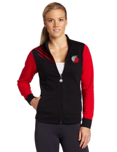 NBA Women's Portland Trail Blazers Originals Court Series Track Jacket (Black/Red, Large)