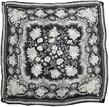 Jessica Simpson Women's Studded Flower Square Scarf, Black White, One Size