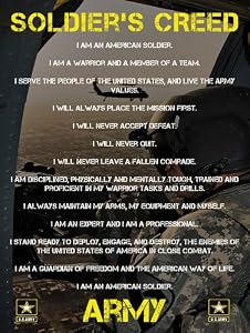 Amazon.com: Army Soldiers Creed Poster Military Gift 18x24 (Creed V1 ...