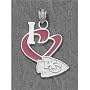 Chiefs Logo Art Women's I Heart Logo Pendant ( sz. One Size Fits All, Chiefs )