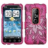 Tasteful Flower Diamante Diamond Crystal Bling Case for Sprint HTC EVO 3D
