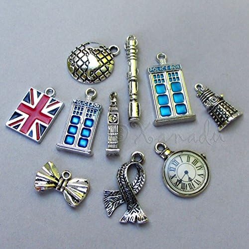 10 pcs Doctor Who Wholesale Tardis Dalek Union Jack Charms Mix CM2011