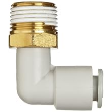 SMC KQ2L-S PBT One-Touch Tube Fitting with Sealant, 90 Degree Elbow, Tube OD x BSPT Male