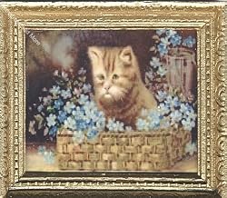 Dollhouse Artwork Framed Print of a Gold Tabby Kitten