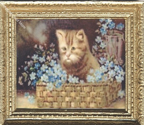 Dollhouse Artwork Framed Print of a Gold Tabby Kitten