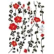 Easy Instant Decoration Wall Sticker Decal- Red Flowers