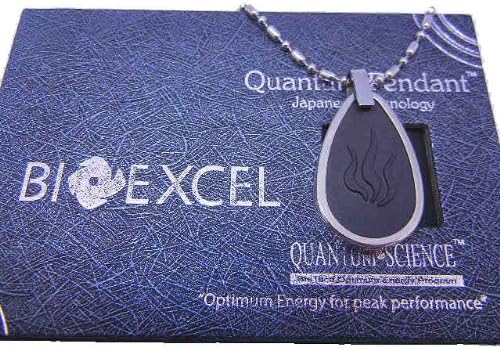 Pack of 2 Bioexcel Water Shaped Stainless Steel Quantum Scalar Energy Pendant + Free Bio Card + Free Anti Radiation Stickers
