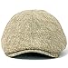 ililily Linen-Like Flat Cap Cabbie Hat Gatsby Ivy Irish Hunting Newsboy Hat, Beige, Medium