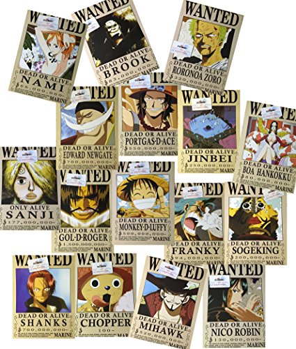 Cosplaywho one piece wanted posters 16 pcs and a gift card