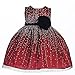 Crayon Kids Baby Girls Red Velvet Flower Sash Sequin Christmas Dress 6-24M