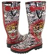 ED HARDY RAINIE TIGER BLACK RED RAIN SNOW BOOTS NEW