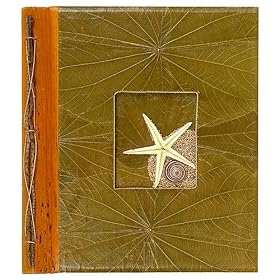 All Natural 80 Photo Handmade Photo Album - Starfish and Sand Design by Cozee World