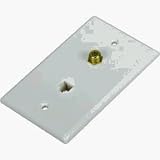 RCA TP062WH Modular Phone/Coaxial Wall Plate (White)