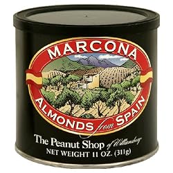 The Peanut Shop of Williamsburg Marcona Almonds from Spain, 11-Ounce Tins (Pack of 2)