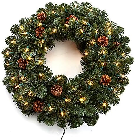 Corded Pre-lit Oregon Fir 24" Christmas Wreath