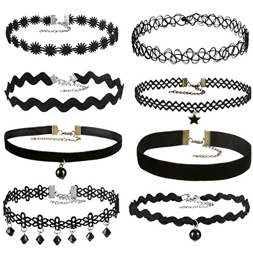 Areke womens velvet choker necklaces,gothic tassel lace…