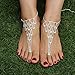 SweetM 2pc Rhinestone Barefoot Sandals Bridemaids Wedding Jewelry Toe Ring Anklets