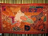 Review mogulinterior.com  / Clearance Sale ! Burnt Orange Spectacular Vintage Zardozi Embroidery India Tapestry Wall Hanging Throw Large