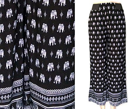 Black & White Elephant Palazzo Pants