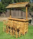 Tiki Bar with Three Stools
