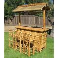 Tiki Bar with Three Stools