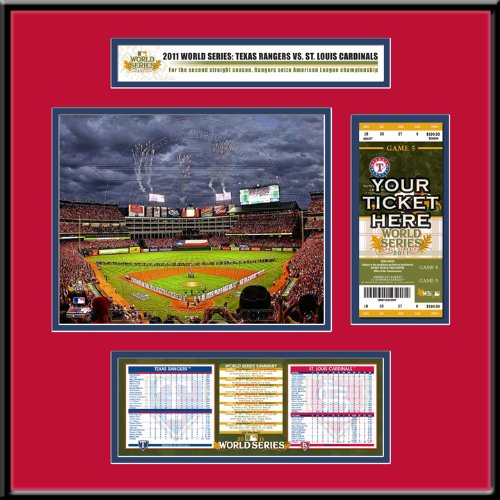 MLB Texas Rangers 2011 World Series Ticket Frame Junior