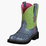 Ariat Ladies FatBaby Saddle Brights Sky Bright Ostrich Print and Lime Green by Ariat