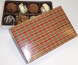 Scott's Cakes Assorted Truffles 1/2 Pound Christmas Plaid Box