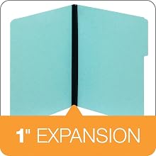 Globe-Weis Pressboard File Folder, 1 Inch Expansion, 1/3 Tabs, Letter Size, 25-Pack, Blue (615 1-3 BLU)