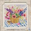 Tile Trivet ~ July 4th Flower Basket ~ 6 inch x 6 inch ~ code 564