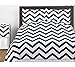 Navy Blue and White Chevron Window Treatment Zig Zag Panels - Set of 2