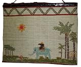 Elephant rider - natural jute wall hanging / picture, woven