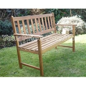 120cms 4ft Super Value Hardwood 2 Seat Garden Bench Great Outdoor Furniture For Your Garden or Patio